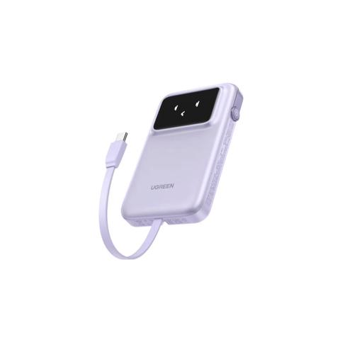 UGREEN Uno 10000mAh 30W USB-C & USB-A Power Bank w/ Built-in Cable - Purple