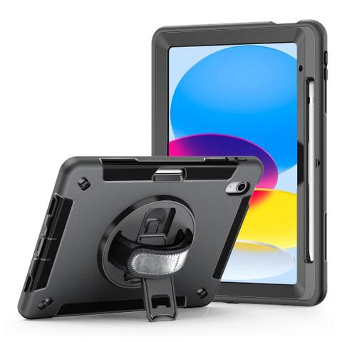 USP Rugged Apple iPad (11.0") 11th Gen (A16) / iPad 10th Gen (10.9") with Strap Case - Black