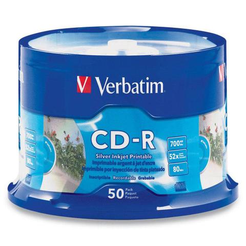 Verbatim CD-R White InkJet Printable 80 Min 700MB - 50 Pack