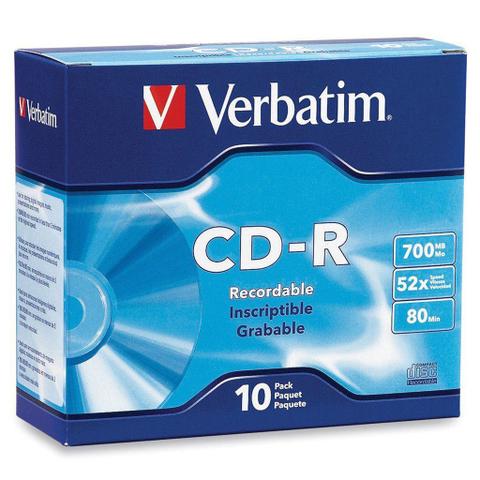 Verbatim CD-R Branded 80 Min 700MB - 10 Pack