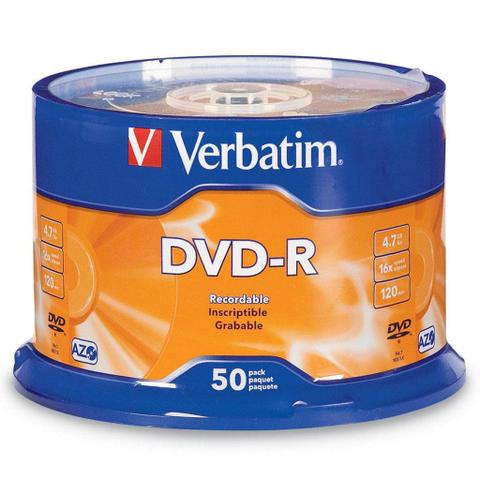 Verbatim DVD-R 4.7GB 16x Spindle - 50 Pack