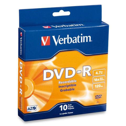 Verbatim DVD-R 4.7GB 16x Spindle - 10 Pack