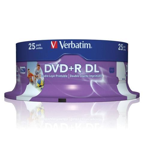 Verbatim DVD+R DL Double Layer Disk 8.5GB - 25 Pack