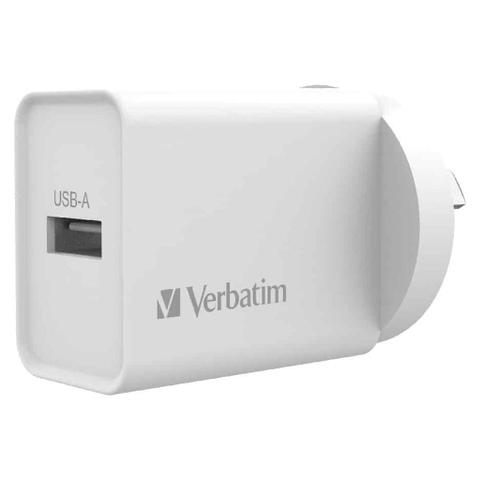 Verbatim 2.4A USB-A Single Port Wall Charger