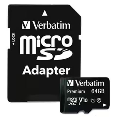 Verbatim 64GB Premium Micro SDXC Class 10 UHS-I w/ Adapter