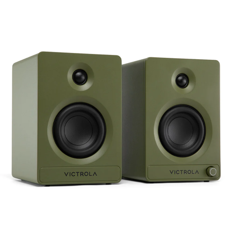 Victrola Tempo Bookshelf Speakers - Green