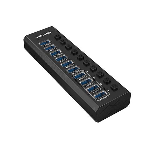 Volans VL-HB10S Aluminium 10 Ports USB3.0 HUB with 4 x Fast Charing Ports