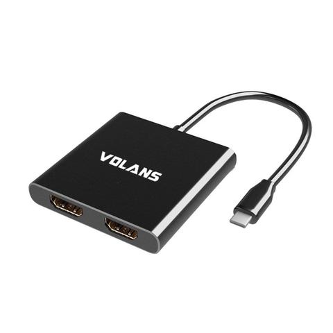 Volans VL-UC2H Aluminium USB-C to Dual HDMI 2.0 Adapter