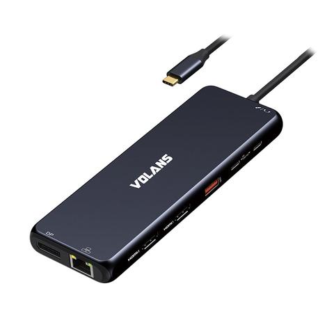 Volans VL-UCH2P Aluminium 13-in-1 Triple Display USB-C Hub with 100W PD