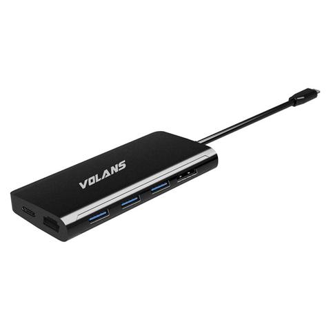 Volans VL-UCH3CLR Aluminium USB-C Multi-Port Adapter
