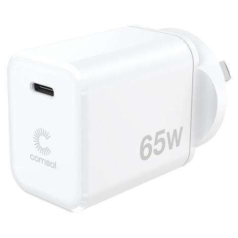 Comsol 65W USB-C GaN Charger and 2m USB-C to USB-C Cable