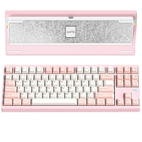 WOBKEY Crush80 Reboot Pro TKL RGB Wireless Mechanical Keyboard - Pink - Cocoa Switch