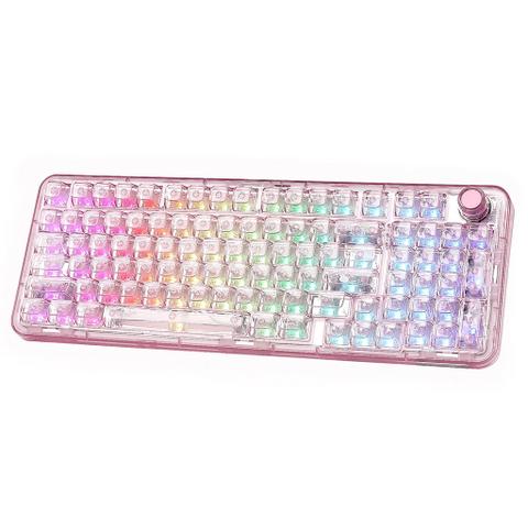 YUNZII X98 Transparent Mechanical Keyboard (Pink) (Snow Linear Switch)