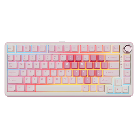 Yunzii B75 Pro Tri-Mode Hot-Swap Wireless Mechanical Keyboard - Milk Switches (Pink)