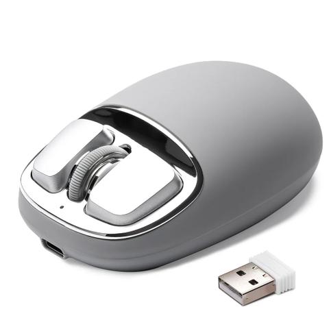 YUNZII C1 Silicone Tri-Mode Wireless Mouse (Gray)