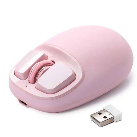 YUNZII C1 Silicone Tri-Mode Wireless Mouse (Pink)