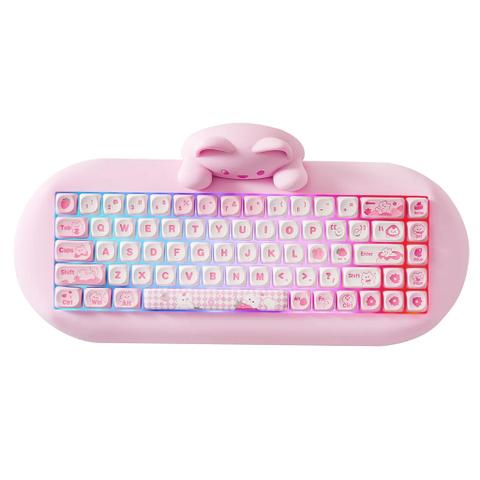 Yunzii C68 Meow Tri-Mode Hot-Swap Hi-Fi Wireless Mechanical Keyboard - Milk Switches (Pink)