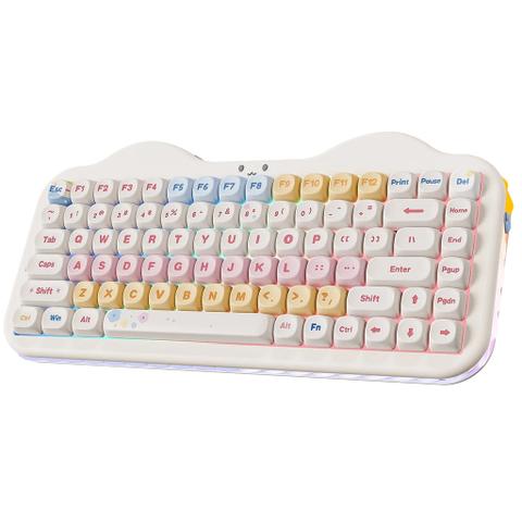 YUNZII C75 Cake Meow Hot-Swap Wireless Mechanical Keyboard - Beige - Candy Linear Switch