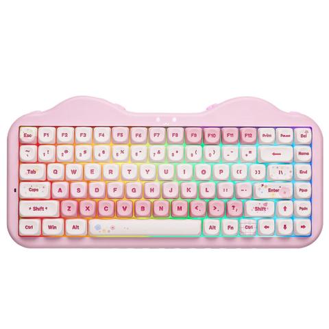 YUNZII C75 Cake Meow Hot-Swap Wireless Mechanical Keyboard - Pink - Candy Linear Switch