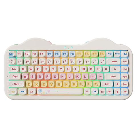 YUNZII C75 Cake Meow Hot-Swap Wireless Mechanical Keyboard (Beige) (Milk V2 Switch)