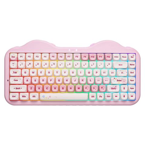 YUNZII C75 Cake Meow Hot-Swap Wireless Mechanical Keyboard (Pink) (Milk V2 Switch)