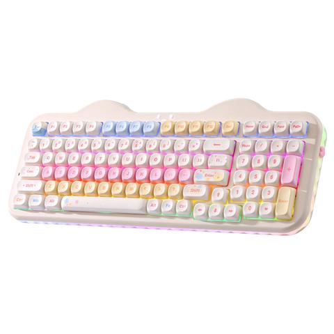 YUNZII C98 Cake Meow Hot-Swap Wireless Mechanical Keyboard - Beige - Candy Linear Switch