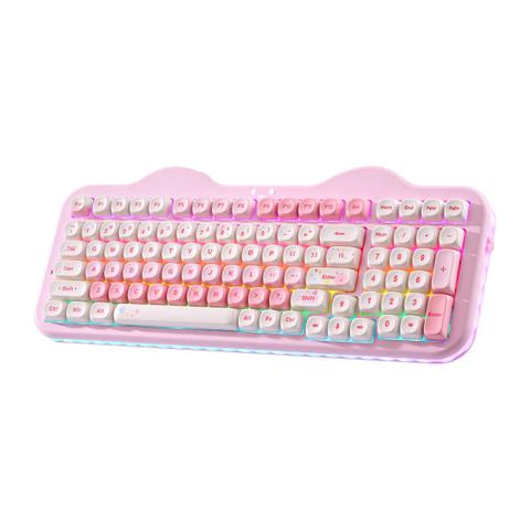 YUNZII C98 Cake Meow Hot-Swap Wireless Pink Mechanical Keyboard - Candy Linear Switch