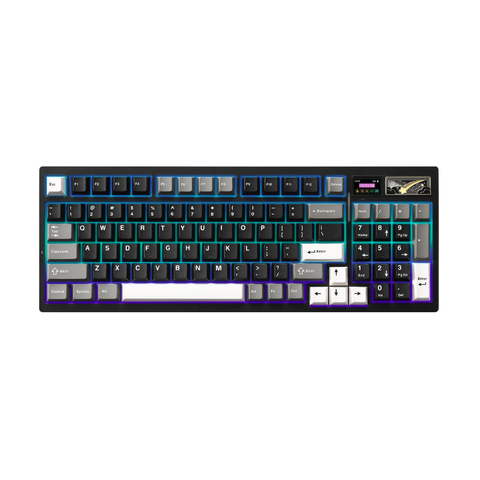 YUNZII IF99 QMK/VIA Full Size LCD Mechanical Keyboard - Black - YUNZII Cocoa Cream V2 Linear Switches