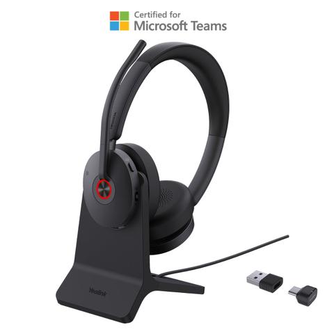 Yealink BH74 Wireless Stereo (Dual) ANC Bluetooth AI Noise Cancelling Business/Computer Headset with Charging Stand&USB-C&A, MS/Teams Certified