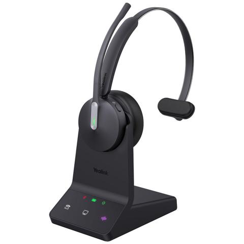 Yealink (WH64 CH Hybrid Mono Teams) Microsoft Teams Certified DECT & Bluetooth Hybrid Wireless Headset w/ Charging Stand