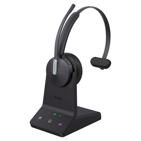 Yealink WH64 DECT & Bluetooth Wireless Mono Noise Cancelling Business/Office Headset, UC Certified