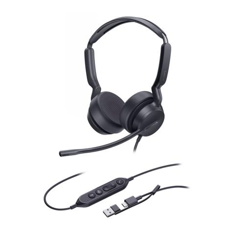Yealink UH42 Wired Stereo (Dual) Business Computer Headset with AI Noise Cancelling Mic & USB-C & A, MS/Teams Certified