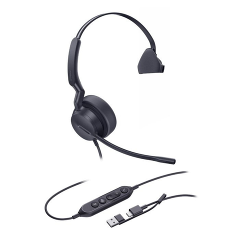 Yealink UH42 Wired Mono Business Computer Headset with AI Noise Cancelling Mic & USB-C & A, Teams Certified