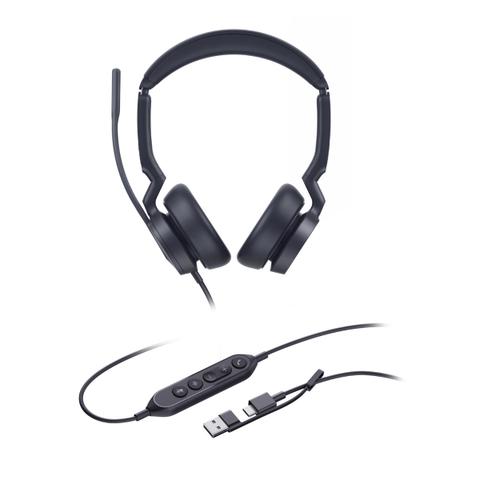 Yealink UH46 Wired Stereo Business Computer Headset with AI Noise Cancelling Mic & USB-C&A, UC Certified