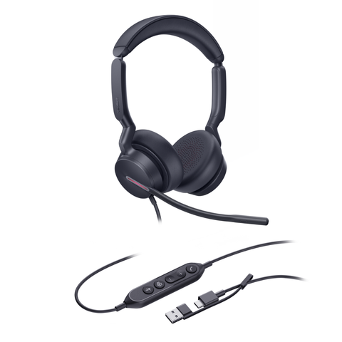 Yealink UH46 Wired Stereo Business Computer Headset with AI Noise Cancelling Mic & USB-C&A, MS/Teams Certified
