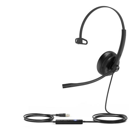 Yealink UH34 Wired Mono Office Computer Headset Noise Cancelling Mic with USB-C/USB-A, Ultra Light, MS/Teams Certified