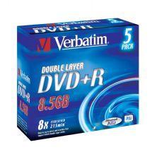Verbatim DVD+R DL 8.5GB Jewel Case 5 Pack 8x (43541)