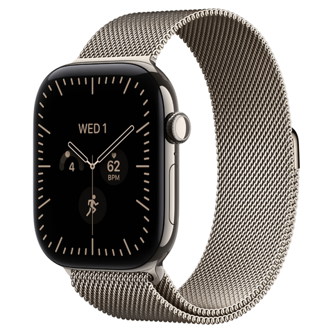 Apple Watch Series 12 46mm Natural Titanium GPS + Cellular Milanese Loop (S/M)