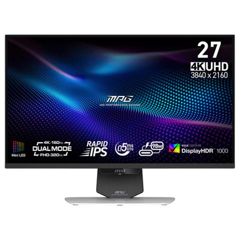 MSI MPG 274URDFW E16M 27" Dual Mode 160Hz 4K UHD/320Hz FHD USB-C Mini-LED Rapid IPS Gaming Monitor