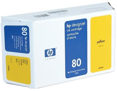 HP 80 Yellow Ink Cartridge 350ml (C4848A)