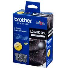 Brother LC-67BK Twin Pack Black Ink Cartridge 450 pages