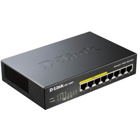 D-Link DGS-1008P 8-Port Gigabit PoE Unmanaged Switch - Durable Metal Housing