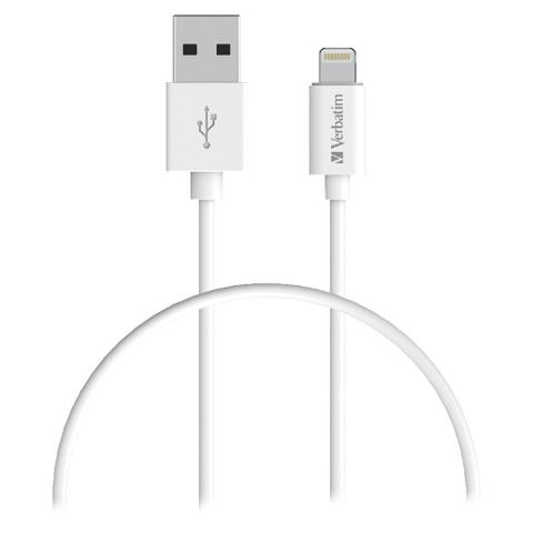 Verbatim 1m Charge & Sync Lightning to USB-A Cable - White