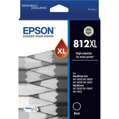 Epson 812XL High Capacity DURABrite Ultra Ink Cartridge - Black