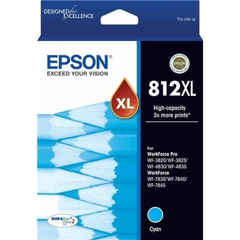 Epson 812XL High Capacity DURABrite Ultra Ink Cartridge - Cyan