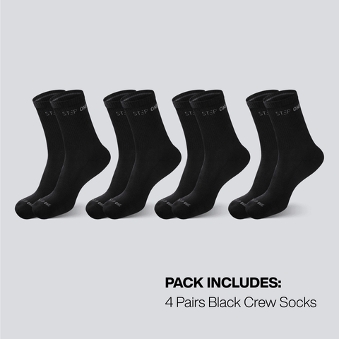 Crew Sock 4 Pack - Black