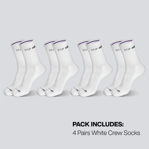 Crew Sock 4 Pack - White