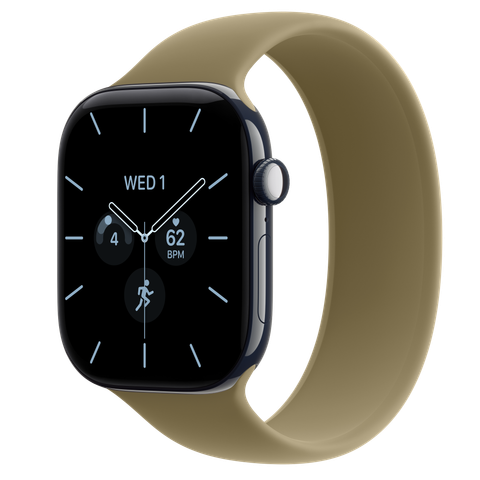 Apple Watch Series 12 GPS + Cellular, 46mm Night Blue Ceramic Case with Olive Solo Loop