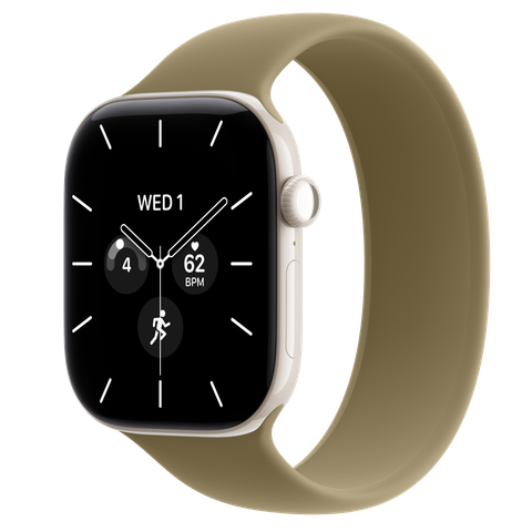 Apple Watch Series 12 GPS + Cellular, 46mm Pearl White Ceramic Case with Olive Solo Loop