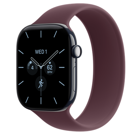 Apple Watch Series 12 GPS + Cellular, 46mm Night Blue Ceramic Case with Burgundy Solo Loop